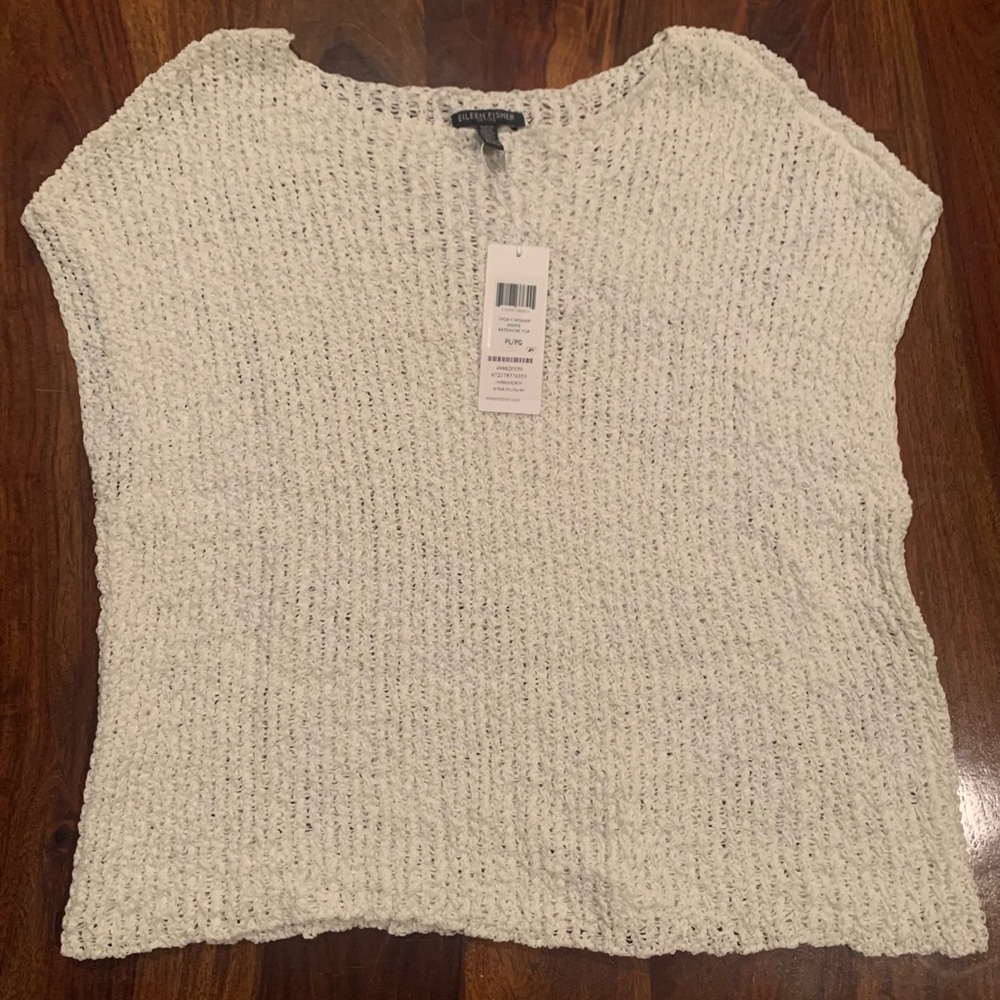 Eileen Fisher White Knit Sweater